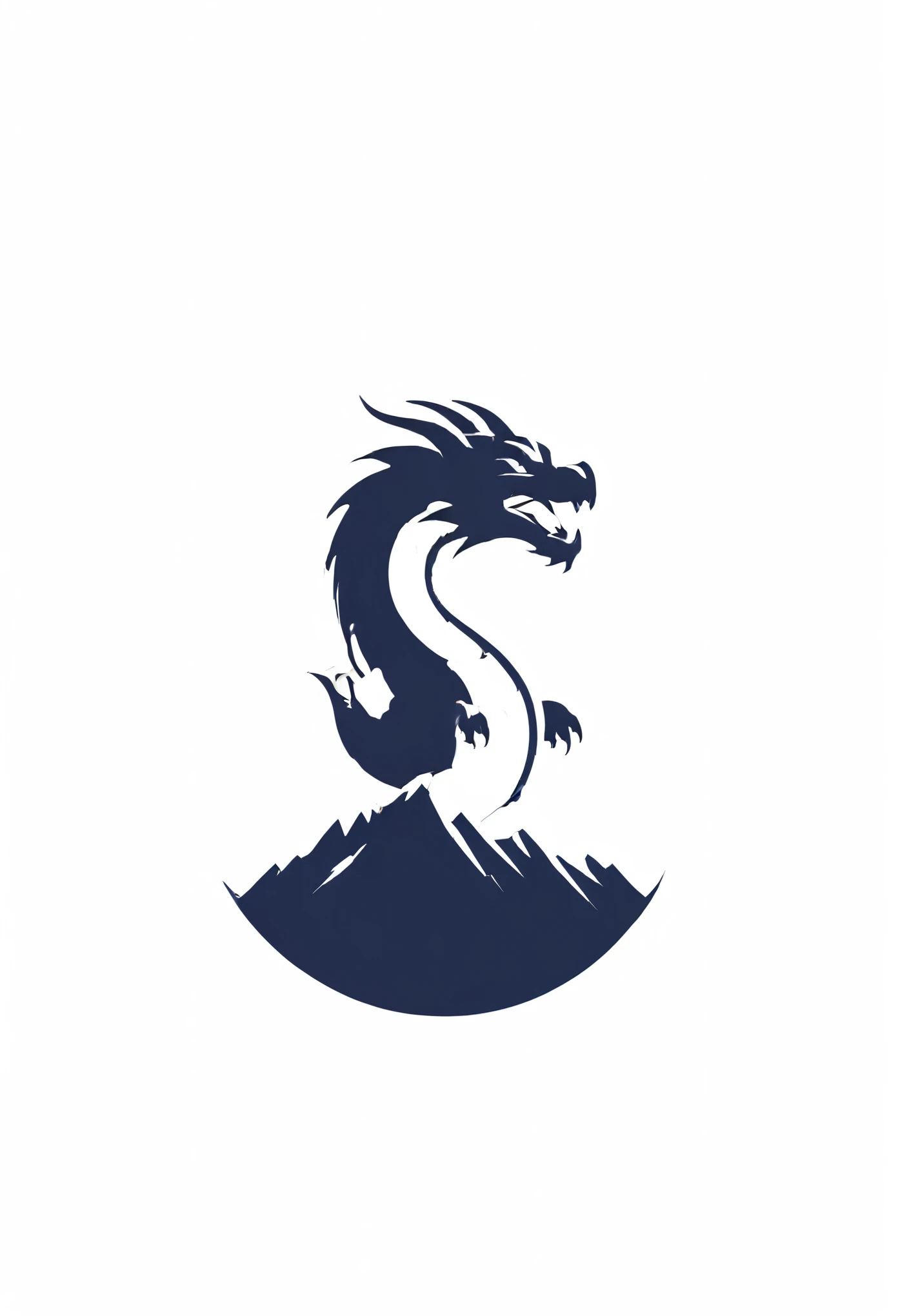 high quality logo,dragon,Mountain,School,White background,round,