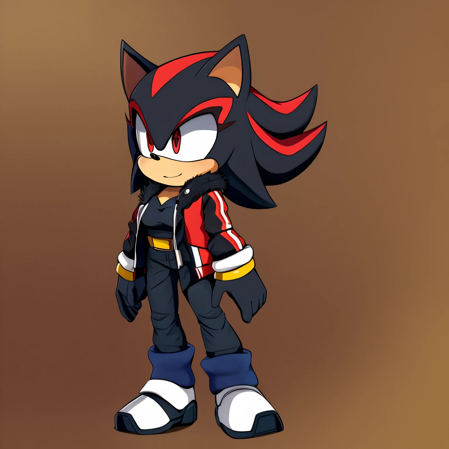 Daughter of Shadow the hedgehog, medium breasts, parka jacket