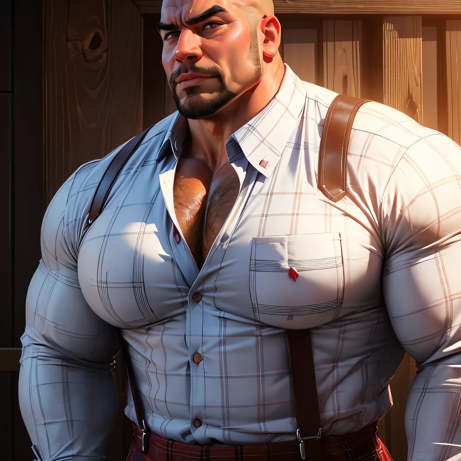 1man, handsome, middle-aged man, smirk, muscular, beefy muscles, big bulge, wearing black t-shirt paired in Brown sweater, redefined, aesthetic, Closer distance face, Closer distance head, his Closer distance pressing against me, hd, high quality, 8k Resolution 