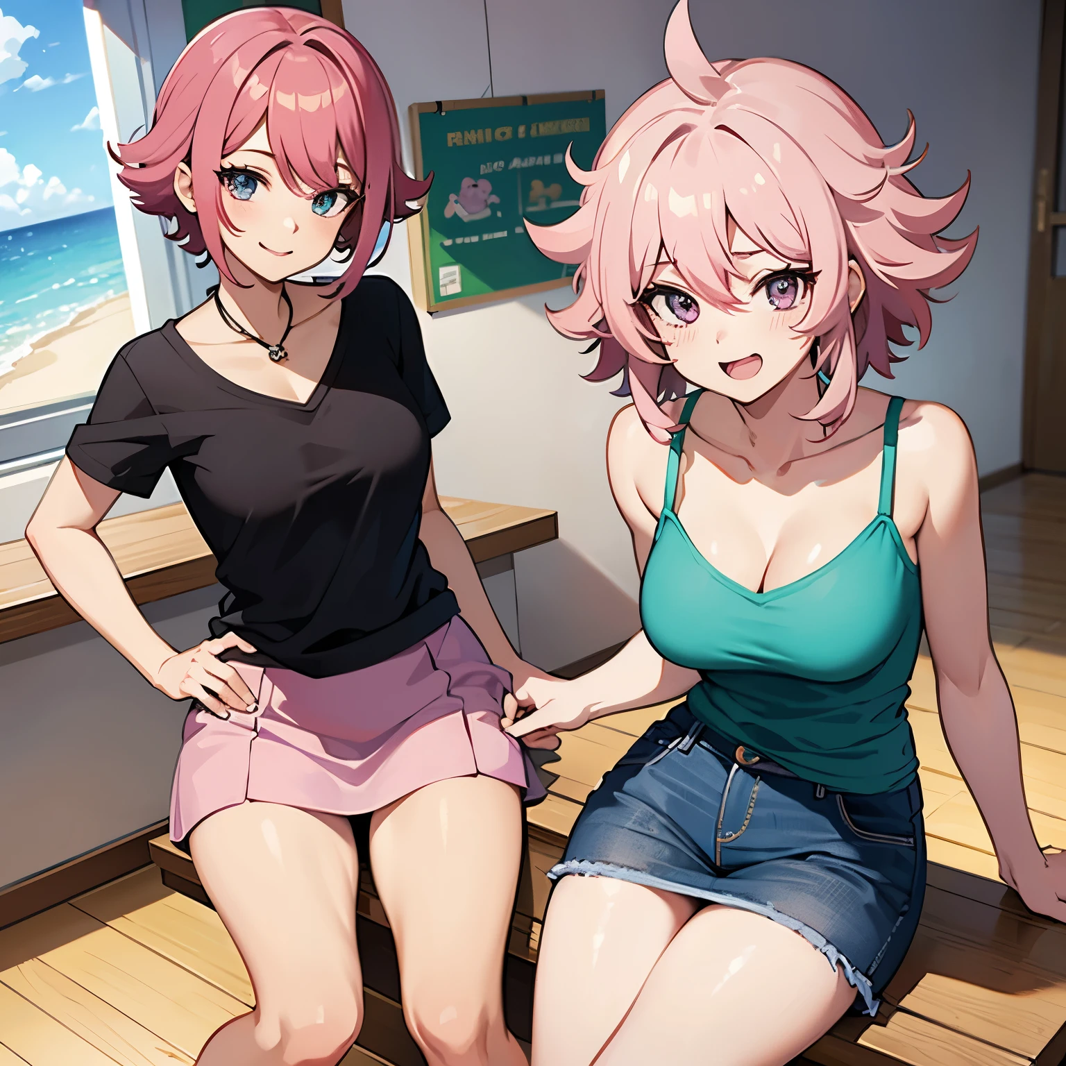 8k、masterpiece、Japanese、Woman wearing glasses、anise、from the front、smile、Childish、Big Breasts、Sheer School Swimsuit、night、Bedroom、Move the cloth between your legs to show