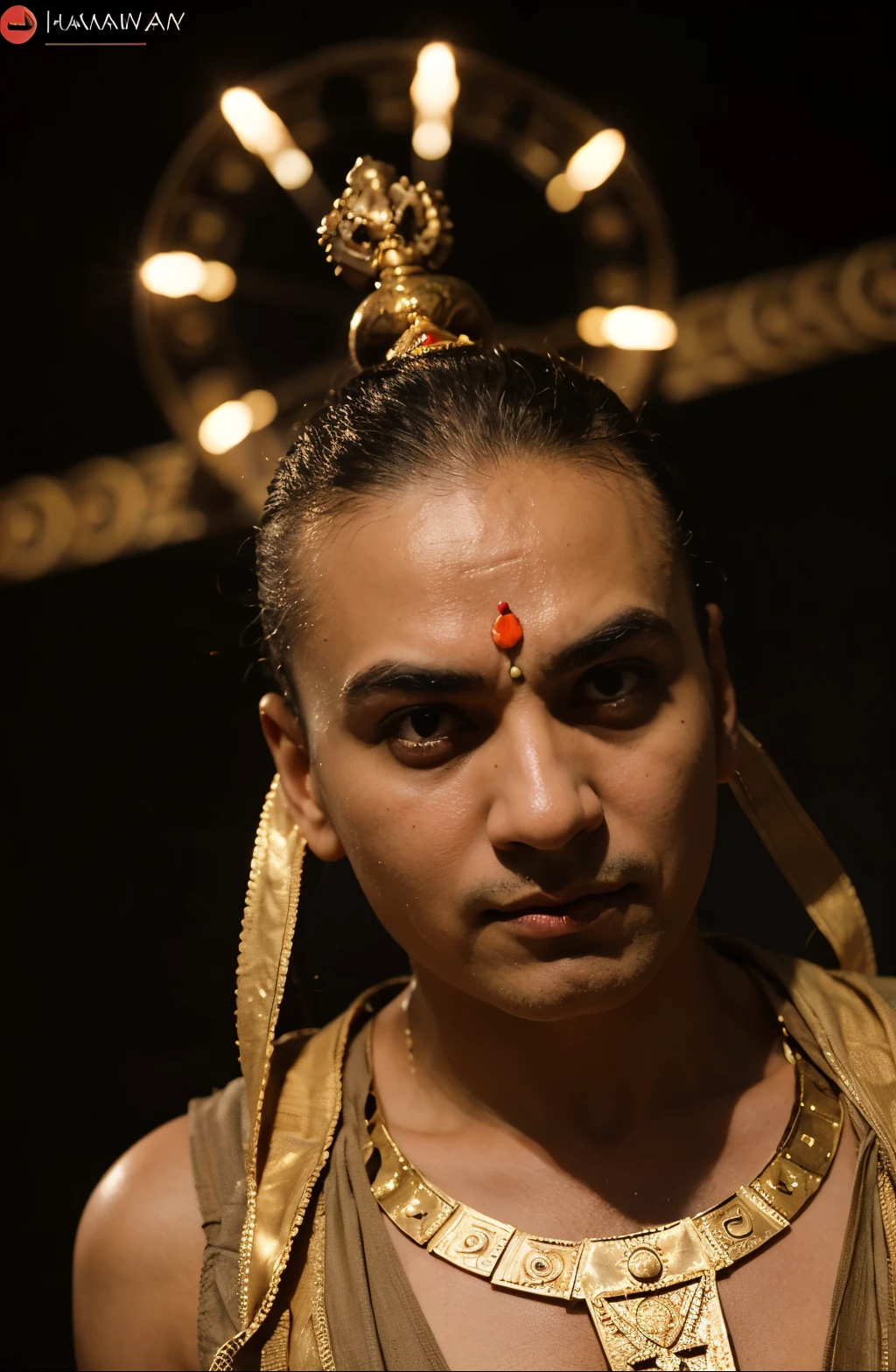 "Design a logo featuring a character embodying the strategic prowess and cleverness of Chanakya, a renowned Indian priest and philosopher. Incorporate symbols of wisdom and spirituality, capturing the essence of his teachings and strategic acumen in a visually compelling way."