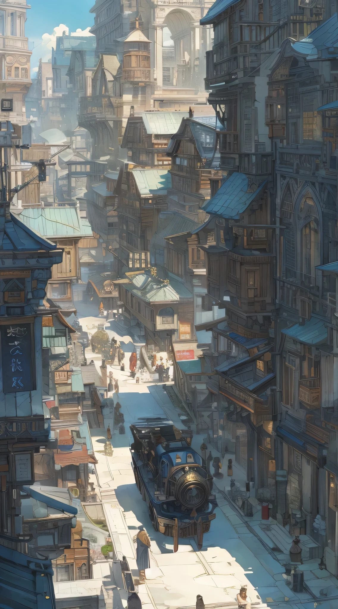 (best quality, masterpiece:1.2), illustration by akihiko yoshida, perfect body, hyperfeminine curves, steampunk city, detailed background