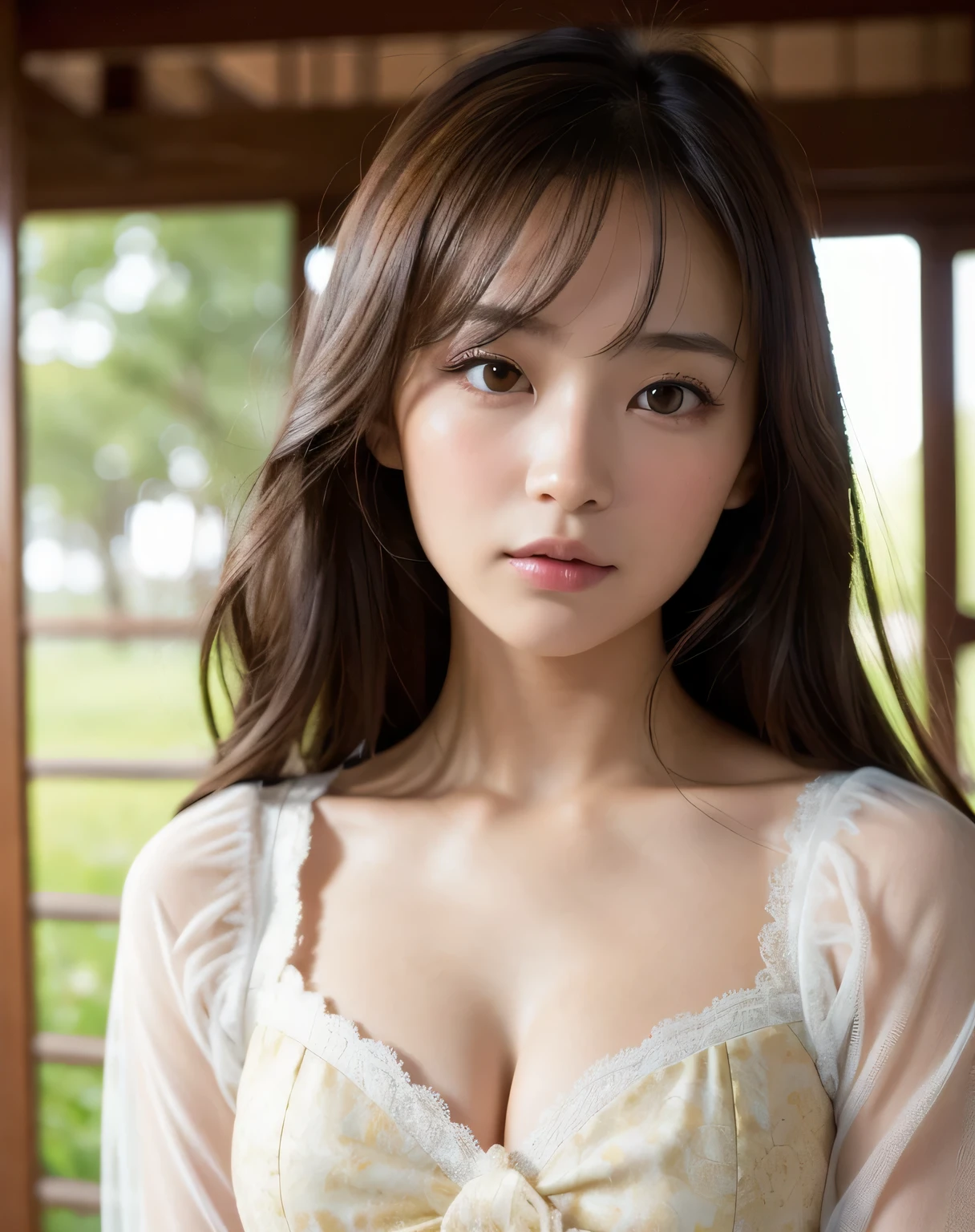 best quality, face focus, soft light, ultra high res, (photorealistic:1.4), RAW photo,
1japanese girl, solo, cute, (pupil, lights in the eyes), detailed beautiful face, (small chest),(high resolution detail of human skin texture),
(long hair),
indoor,
Damask Shirt Dress,
(portrait)