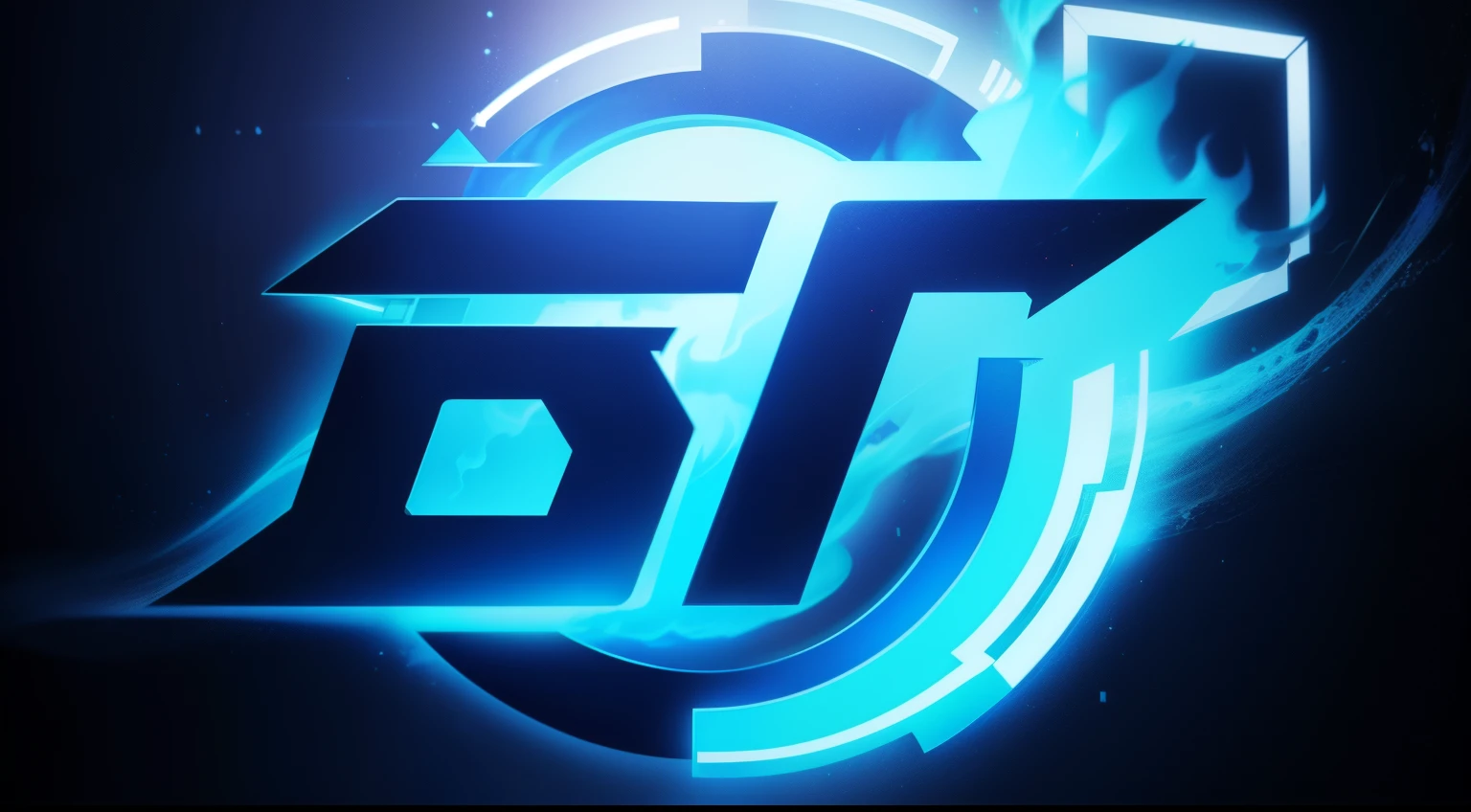 create a logo in the style of blue fire and electricity without replacing the background