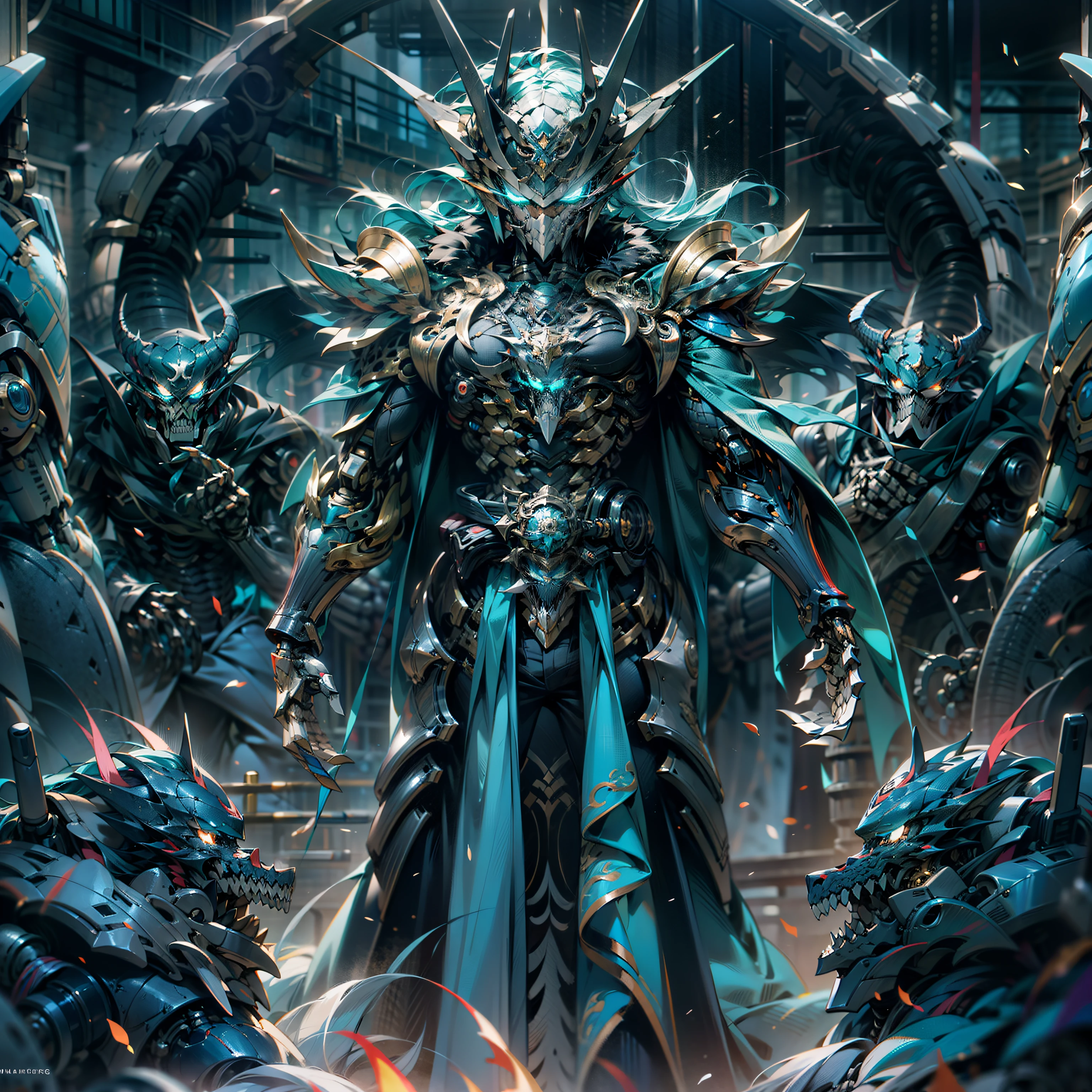 (Highest quality 8k wallpapers),Le plus fort Frost Dragon Kamen Rider(hyper-retailer),The king who rules the Reaper,Master of Martial Arts,yeux de couleur bleue,(Burning fur coat),Les poils pubiens transparaissent(Mechanical skeleton),(The detail:1.2),Lateral body,Mechanical details:1.2,majesty,Dominateur,Le monde sombre,Dark Series
