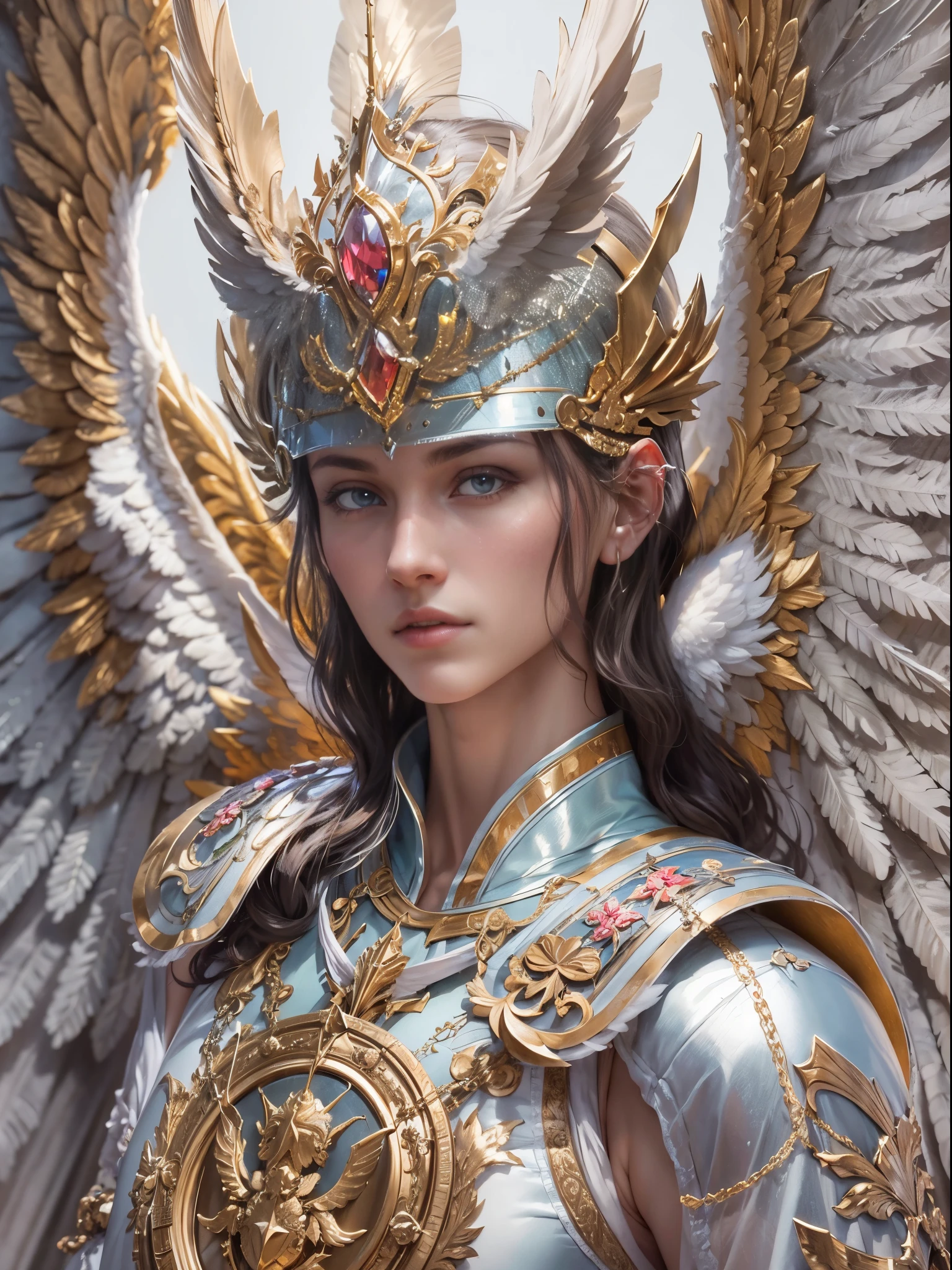 archangel michael、Four Archangel Last Piece,highest quality,super detailed,High resolution,High resolution,4k,Portrait in 4k,8K,8K portrait,unity 8k wallpaper,Highly detailed CG,realistic,Raw photo,real person,portrait photography,realistic,shiny skin,fine skin,
