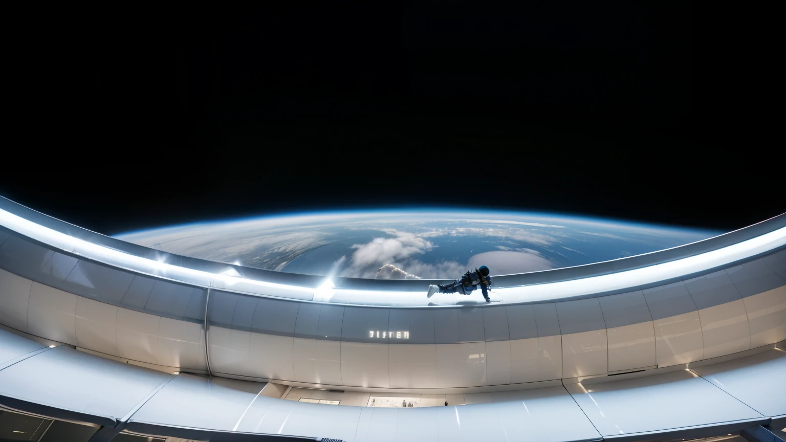 Astronaut lies on his back and watches the starry sky at dusk in the city , planets in sky, Estilo Synthwave, Network core