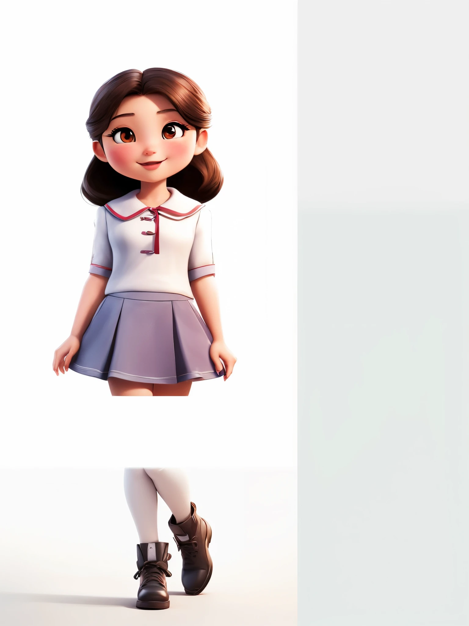 Cartoon girl holding a bow on her head, render of a cute 3d anime girl, cute cartoon character, cute character, anime character, April's Renderings, anime thai girl, cartoon character, 3d anime girl, Highly detailed characters, official render, Rendering of Mirabell Madrigal, lovely digital painting, movie character, cute 3d rendering,full body character,