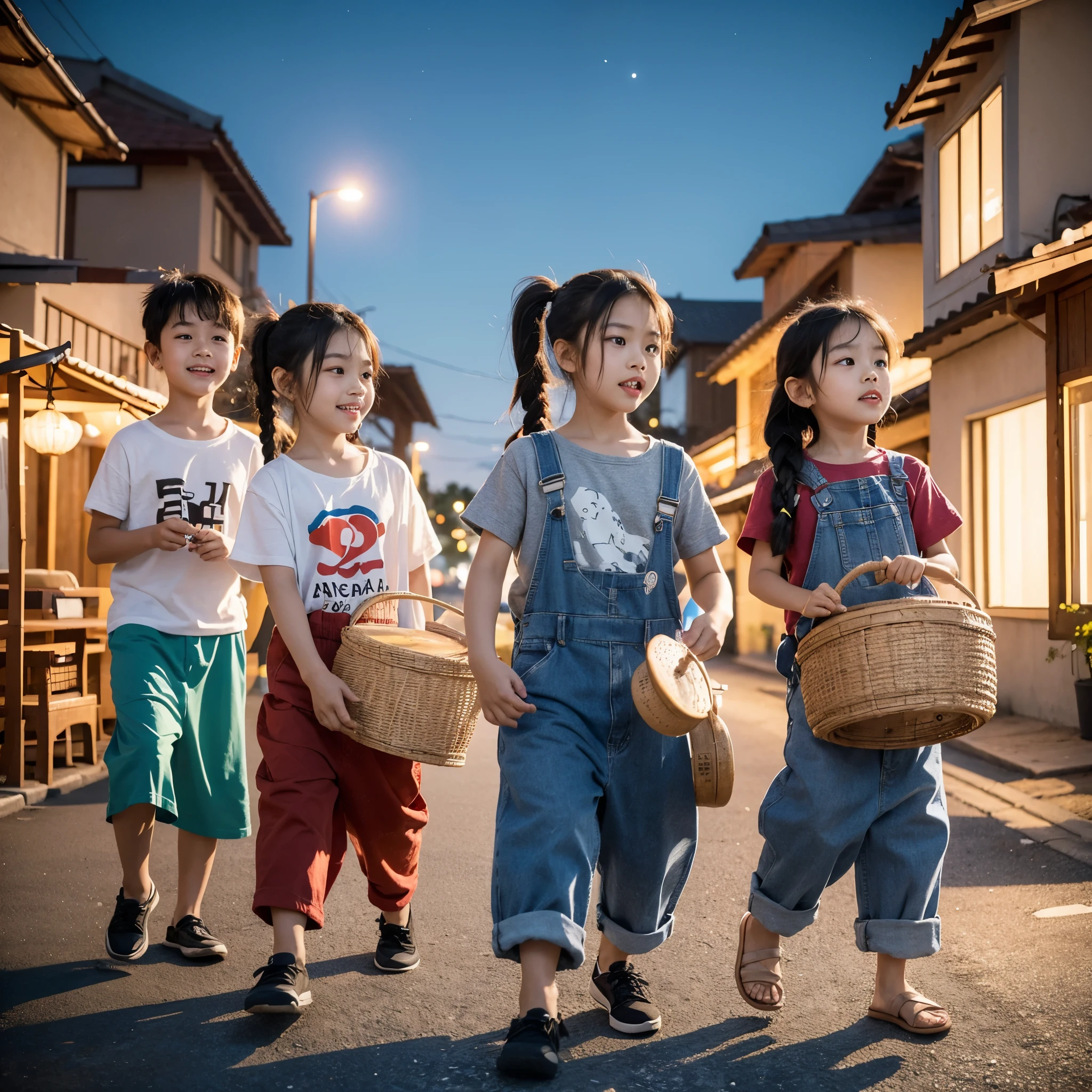 Countryside summer festival、Gion Festival、Opening a store、stall、firework、firework大会、The kids、Cute kids