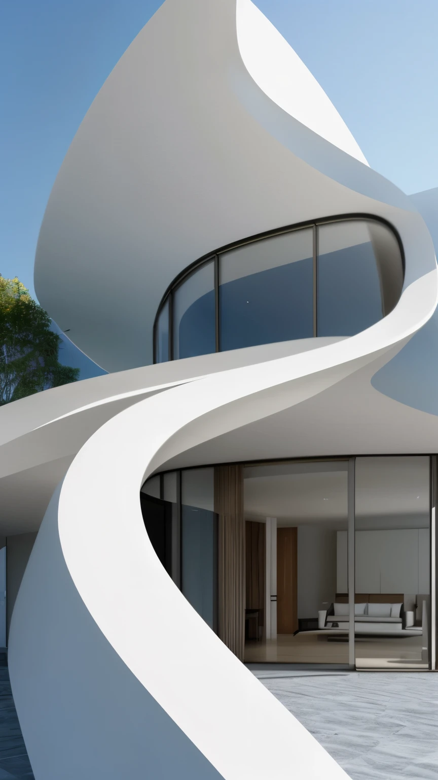 townhouse, 3.5m frontage, 5-storey house, a close up of a white house with a curved roof, unique architecture!, unique architecture, futuristic house, concept house, stunning architecture, all white render, exquisite architecture, great architecture, in style of zaha hadid architect, realistic architecture, futuristic design, modern architecture design, modern architecture, high quality architectural art, beautiful architecture, luxury architecture, futuristic architecture, white architecture, depth of field, UHD, masterpiece, best quality, high quality, 4K