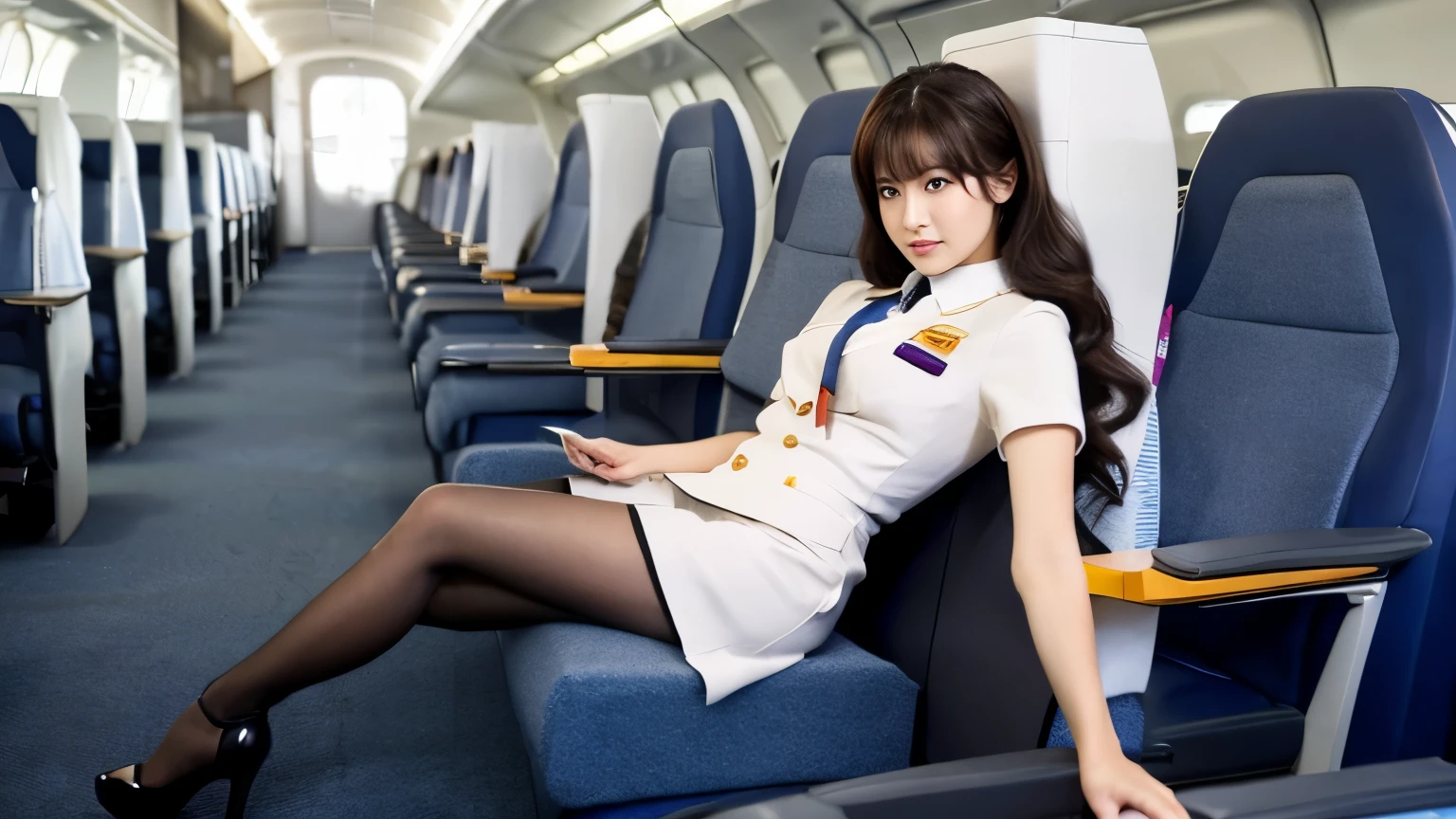 stewardess、whole body、high heels