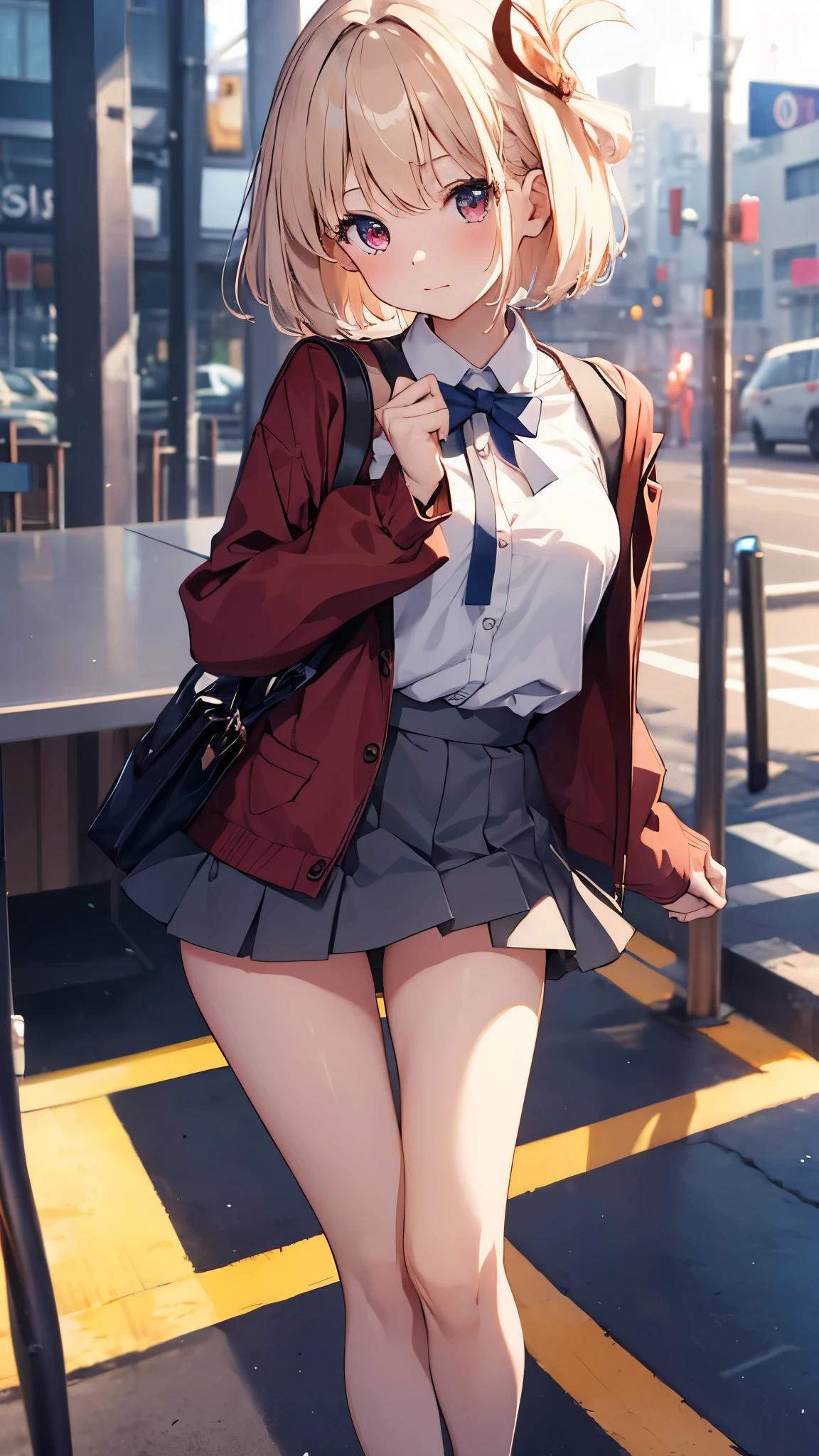 clear image、formal、8K、Very beautiful image quality、1 girl、blurred background、towards the viewer、cute、NSFW、very short skirt、tuck up、panties、underwear、