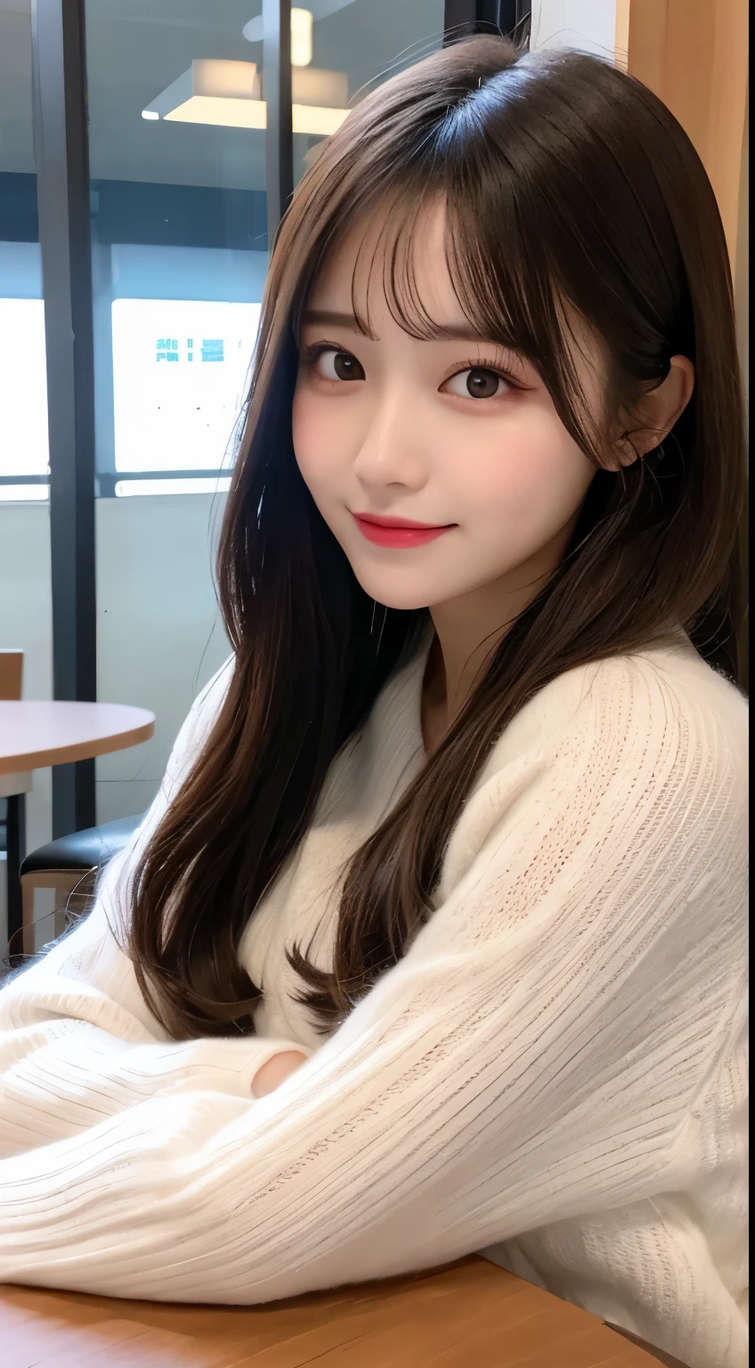 table top, highest quality, shape, Super detailed, finely, High resolution, 8k wallpaper, 完璧なダイナミックな構shape, beautiful and detailed eyes, Gorgeous black fluffy Tokyo winter clothes,ランダムなcute髪,,natural color lip, bold sexy pose,smile、20 year old girl、cute、sexy shot looking at camera,Always blur the background,perfect and beautiful face,Take only the face,Beautiful and dense face、slim face and style,Big eyes、Do gal makeup,small face,Wearing gorgeous spring outerwear