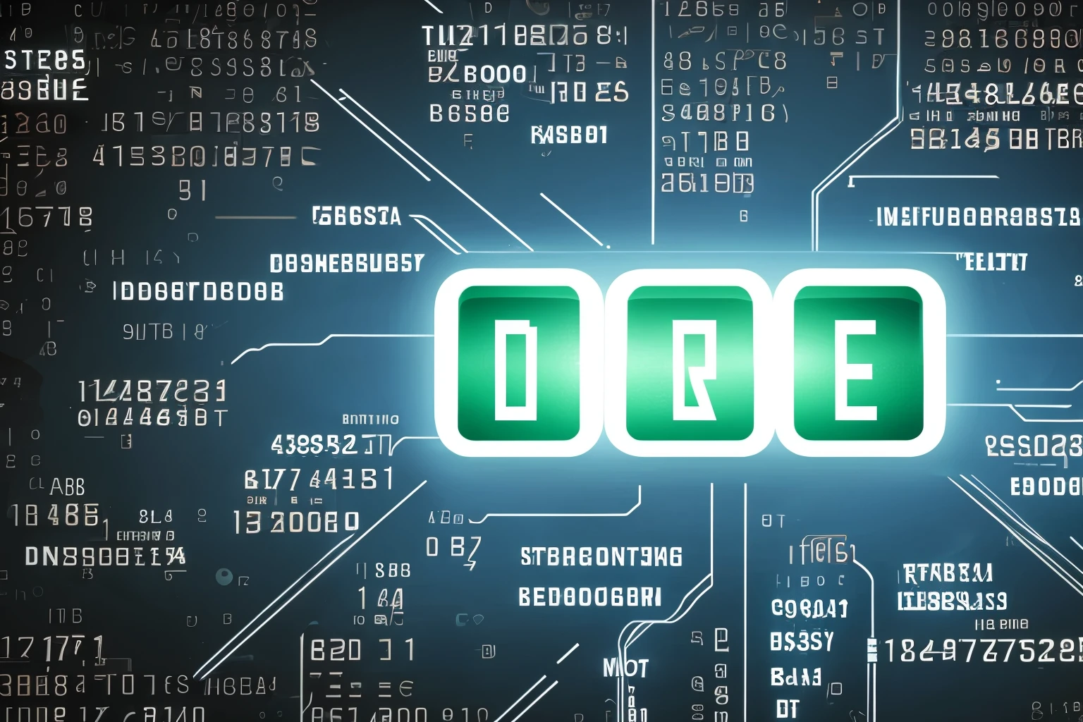 abstract image of computer, Enter numbers and letters randomly, futuristic text generating,