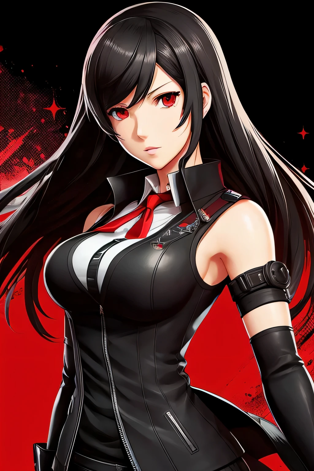 Tifa Lockhart Wearing A Shujin Academy uniform From Persona 5, in the art style of persona 5, Shigenori Soejima