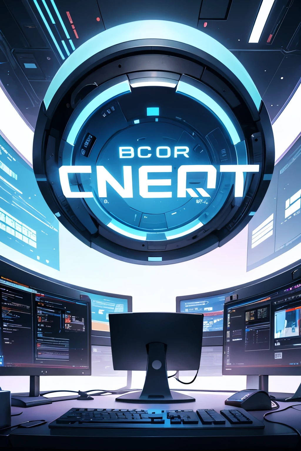 abstract image of computer, Enter numbers and letters randomly, futuristic text generating,