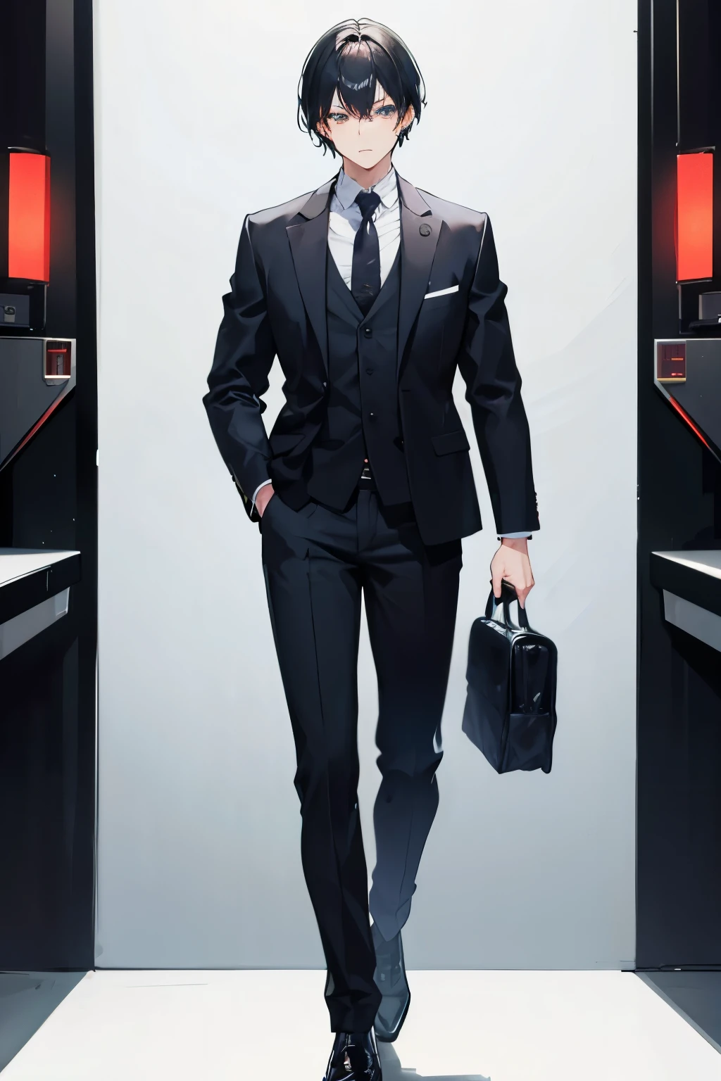 male, 1 person, suit, cool, black hair
