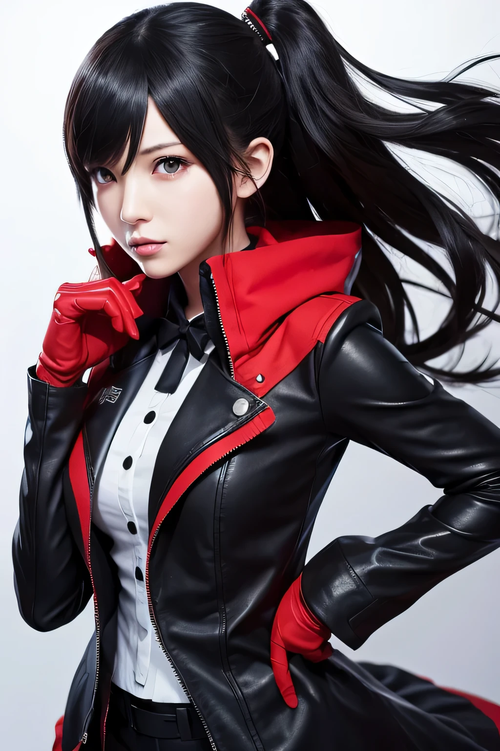 Tifa Lockhart Wearing A Shujin Academy uniform From Persona 5, in the art style of persona 5, Shigenori Soejima