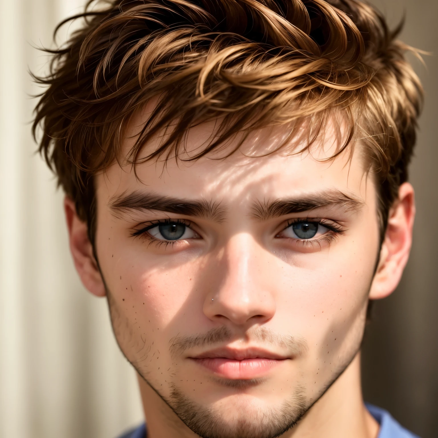 A close-up image of a 25-year-old man's face, captured in stunning detail, sharp focus, best quality. His expressive eyes tell a story of confidence, his skin radiating a healthy glow. The refined textures of his features are accentuated by the intricate play of light and shadow, creating an exquisite and captivating portrait.