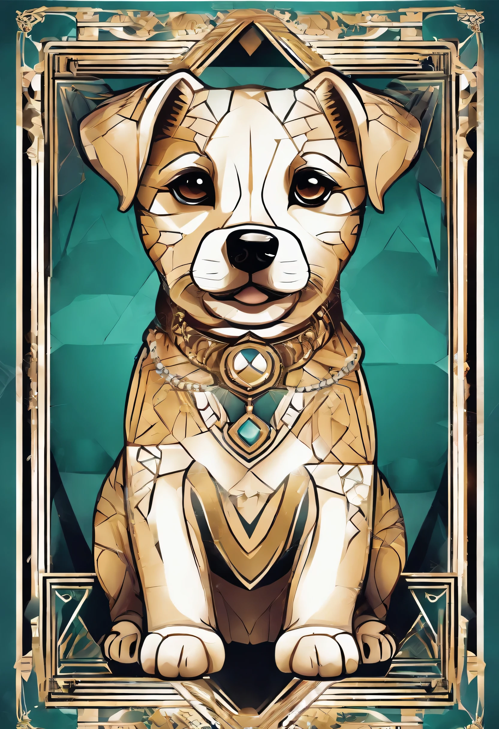 Generate image of cute puppy looking at camera ideal for clipart