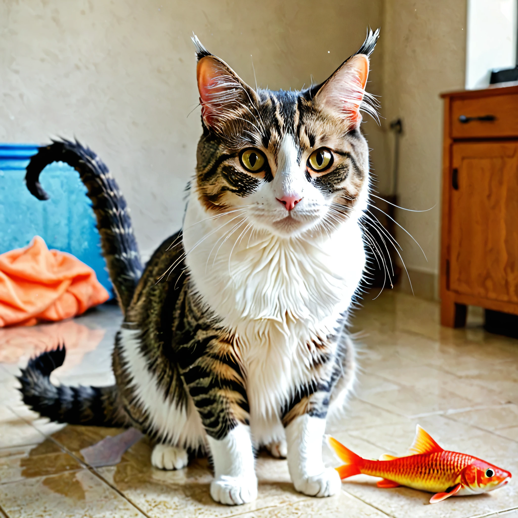 cat with a fish tail
