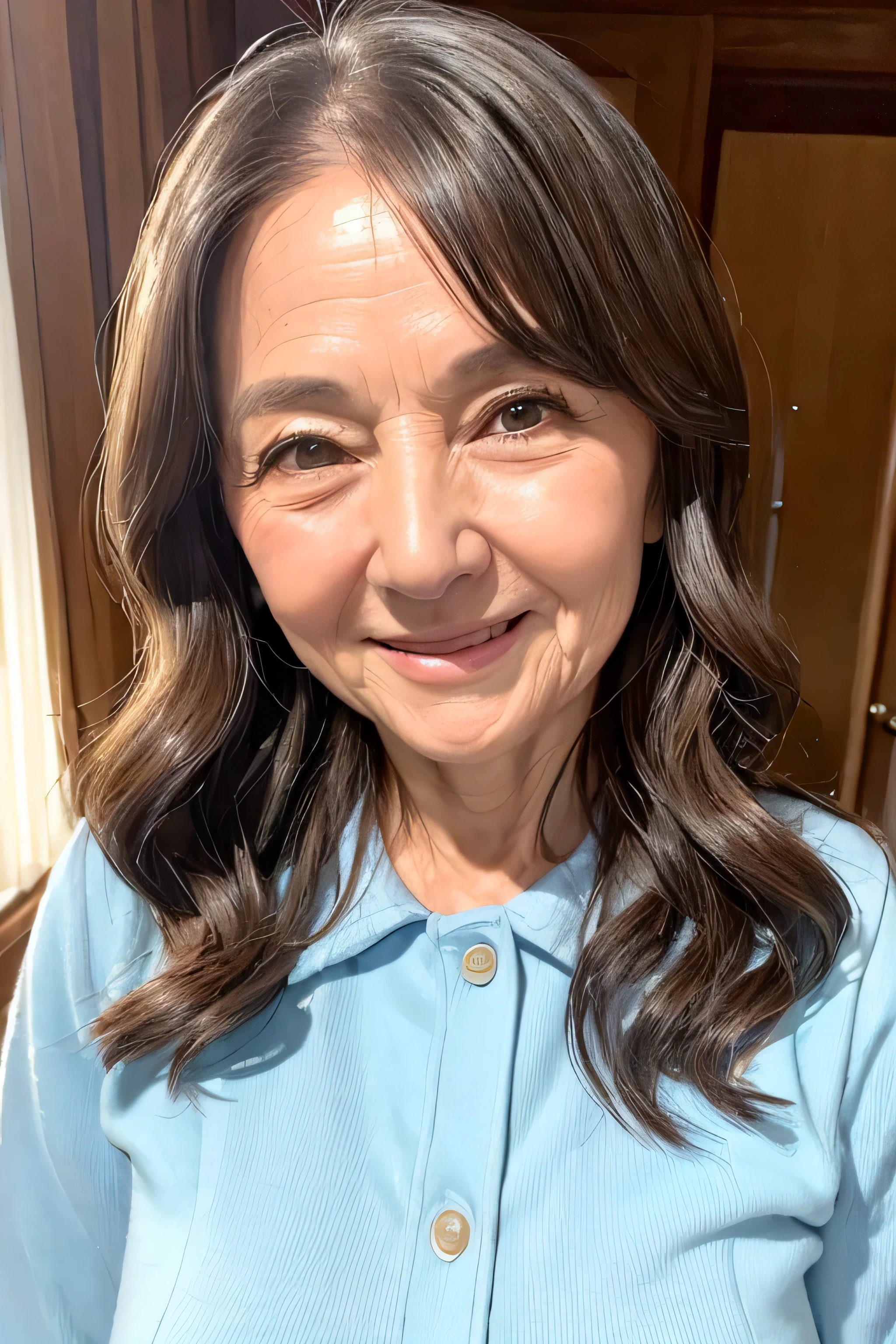 A close up of a woman with a white shirt and a white sweater - SeaArt AI
