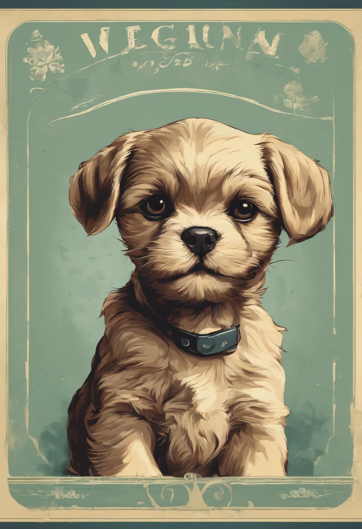 Generate image of cute puppy looking at camera ideal for clipart