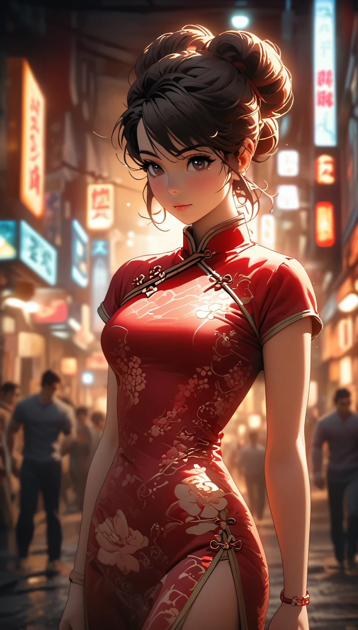 Comic city hunter style，25-year-old heroic female killer，seaside，Pointing a pistol at me，open fire，water droplets，colorful，Japanese cartoonist Tsukasa Hojo&#39;s style，depth of field，OC renderer，Movie lighting，Super fine，Super detailed，complex，cinematic perspective，CG art，