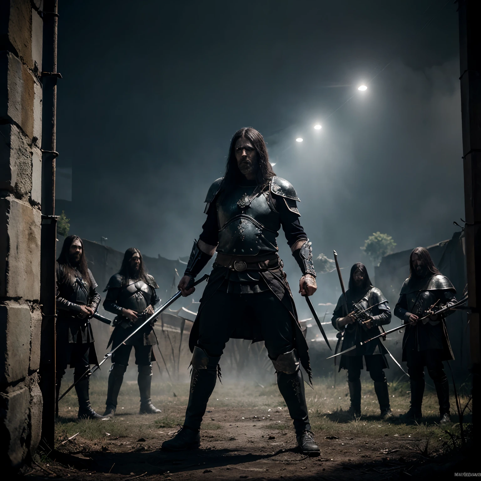 hi, create a poster for the black metal band “Warriors of the White Dawn”