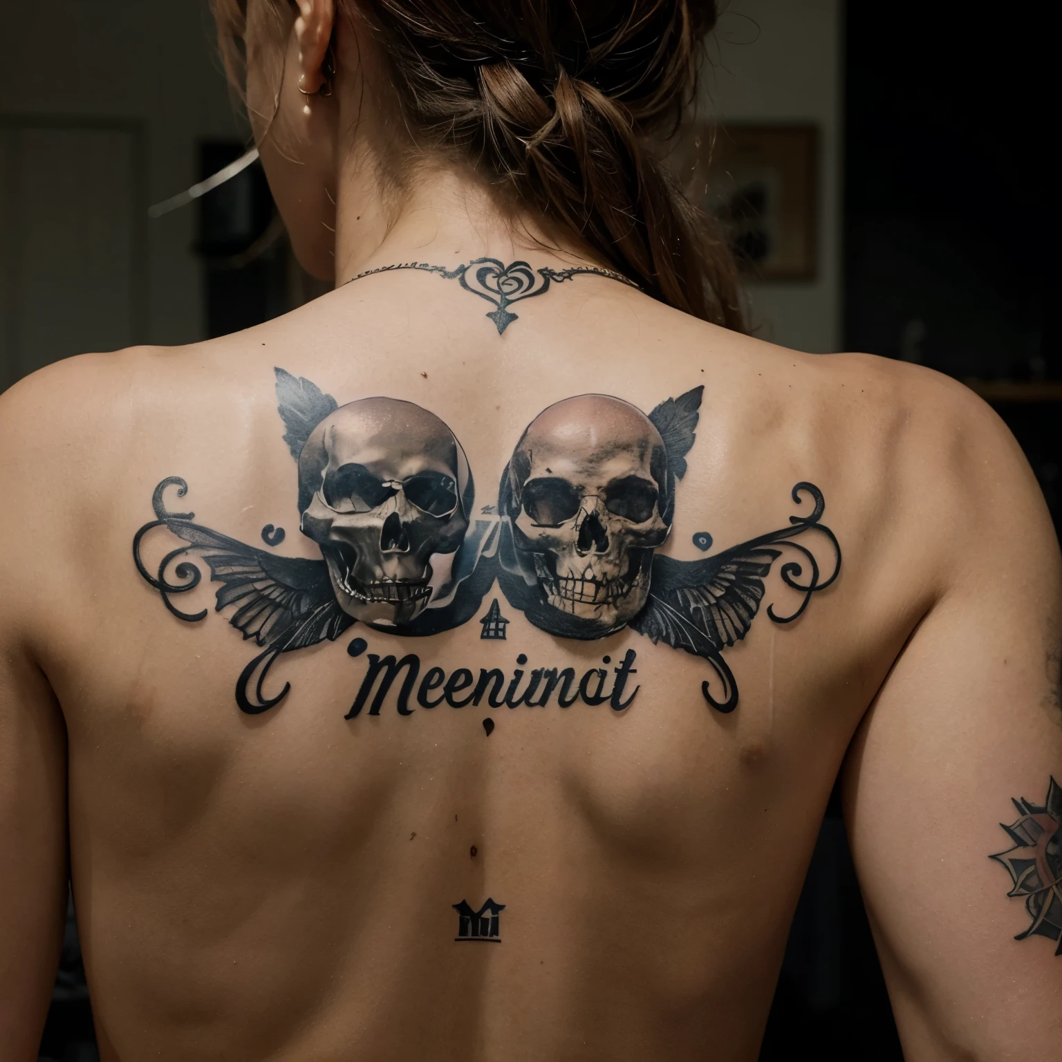Fait un tatouage de sablier avec la phrase: “memento mori” as a base