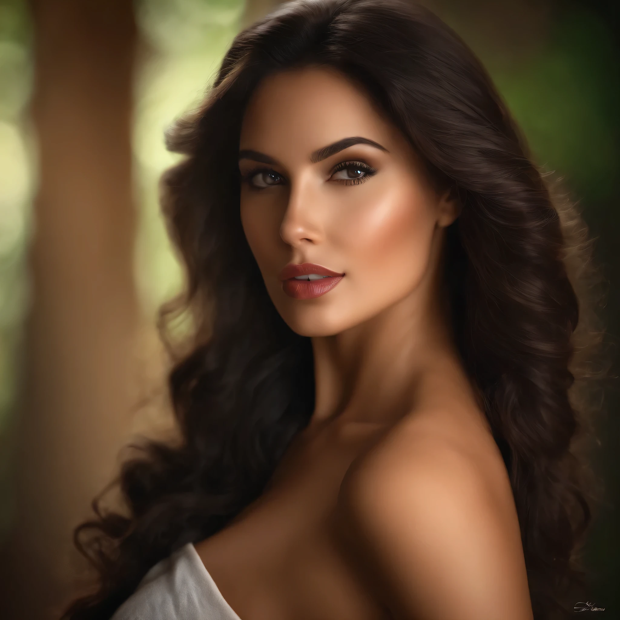 Beautiful sexy nude woman perfect body latina brunette photo realistic