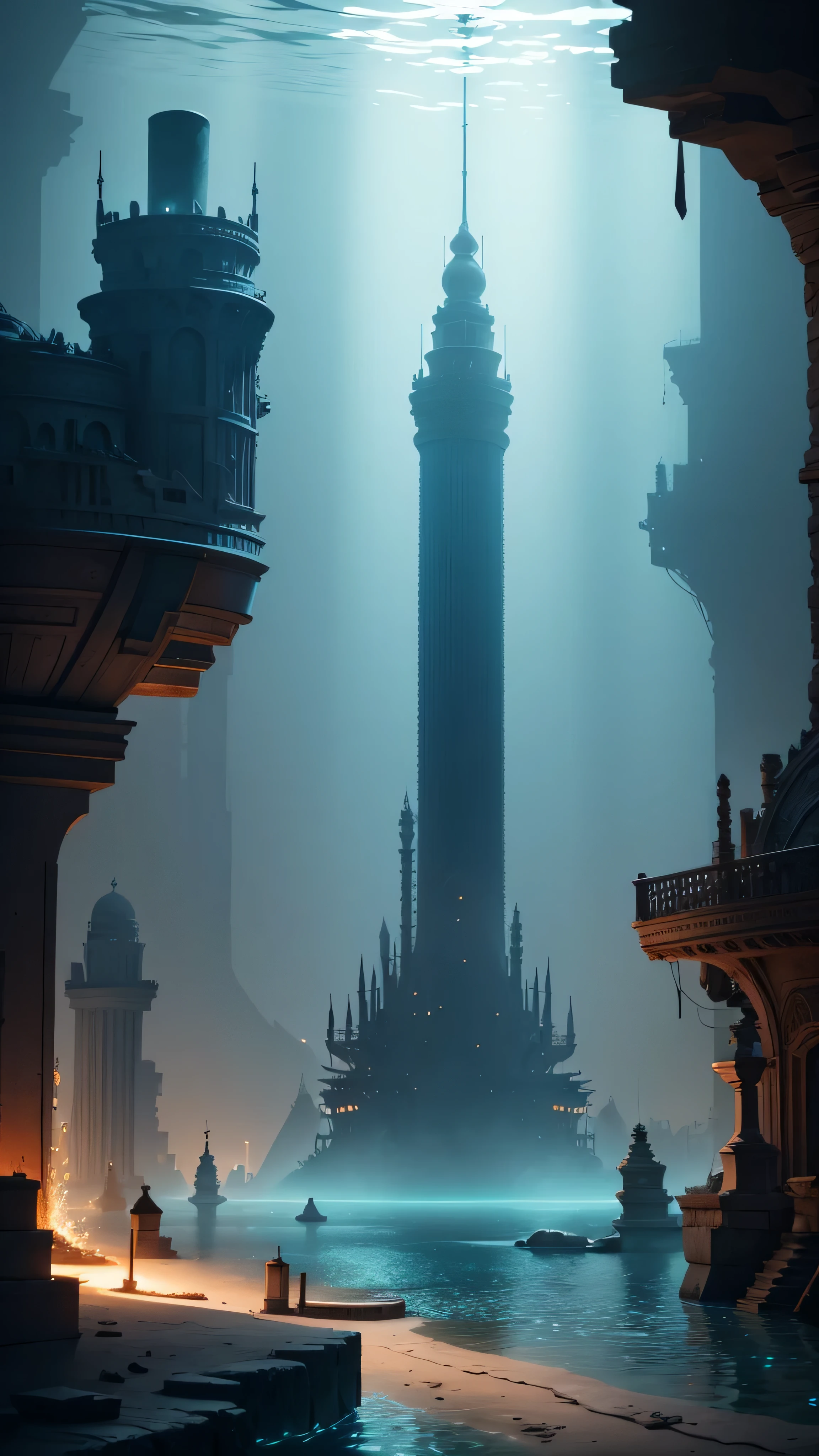underwater city of alexandria, 8k, high resolution