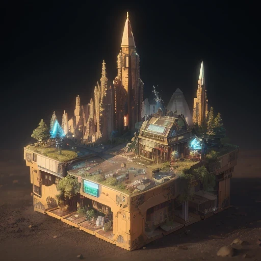 6598年Mars realistic model, (bifurcation, original photo, best quality, masterpiece:1.4),SteampunkCyberpunk6820 City,(CyberpunkMars light:1.3), Mars (related to land),(in a small nature box:1.3),Isometric, small nature, landscape on foundation,landscape,