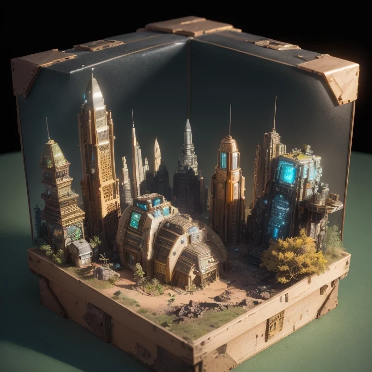 6598年Mars realistic model, (bifurcation, original photo, best quality, masterpiece:1.4),SteampunkCyberpunk6820 City,(CyberpunkMars light:1.3), Mars (related to land),(in a small nature box:1.3),Isometric, small nature, landscape on foundation,landscape,