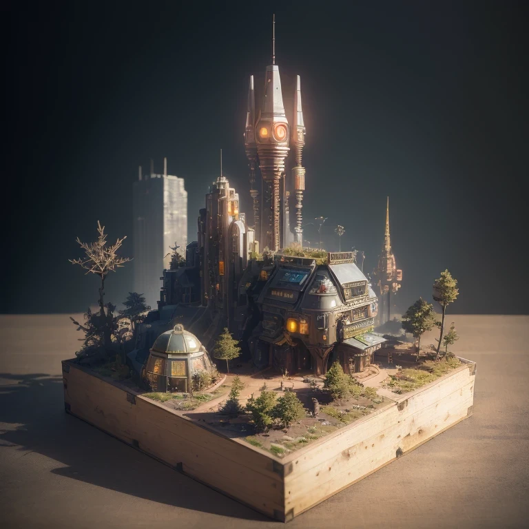 6598年Mars realistic model, (bifurcation, original photo, best quality, masterpiece:1.4),SteampunkCyberpunk6820 City,(CyberpunkMars light:1.3), Mars (related to land),(in a small nature box:1.3),Isometric, small nature, landscape on foundation,landscape,