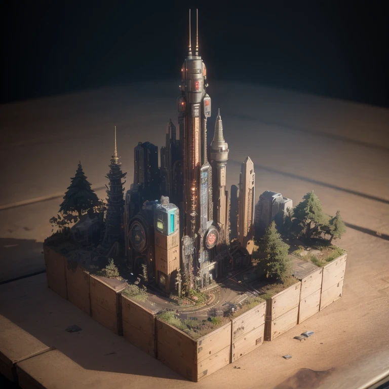 6598年Mars realistic model, (bifurcation, original photo, best quality, masterpiece:1.4),SteampunkCyberpunk6820 City,(CyberpunkMars light:1.3), Mars (related to land),(in a small nature box:1.3),Isometric, small nature, landscape on foundation,landscape,