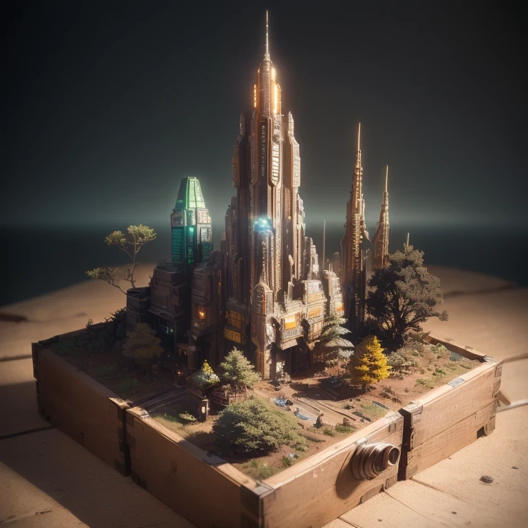 6598年Mars realistic model, (bifurcation, original photo, best quality, masterpiece:1.4),SteampunkCyberpunk6820 City,(CyberpunkMars light:1.3), Mars (related to land),(in a small nature box:1.3),Isometric, small nature, landscape on foundation,landscape,