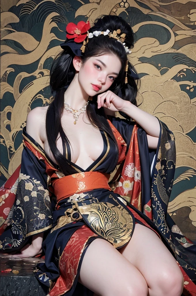 Umalinda warrior sexy, pretty face, Delicious Company, Alluring figure, Wearing a sexy open kimono. The artwork is created in a medium reminiscent of Japanese ink paintings....., Features bold strokes and Monochromatic color palette. artist&#39;Masterful technique reveals the intensity and power of the image&#39;sense of presence，with the highest quality, Perfectly capture every detail with ultra-high resolution. Textures and intricate patterns on kimonos are rendered with extreme precision. Lighting is carefully designed，Enhance drama, Features deep shadows and subtle highlights. General, The artwork exudes elegance and power, Combining traditional Japanese aesthetics with a modern feel. Monochromatic color palette, Combine details, Create captivating and immersive experiences for your audience.