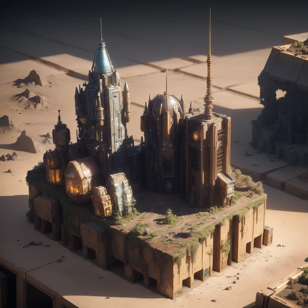 6598年Mars realistic model, (bifurcation, original photo, best quality, masterpiece:1.4),SteampunkCyberpunk6820 City,(CyberpunkMars light:1.3), Mars (related to land),(in a small nature box:1.3),Isometric, small nature, landscape on foundation,landscape,