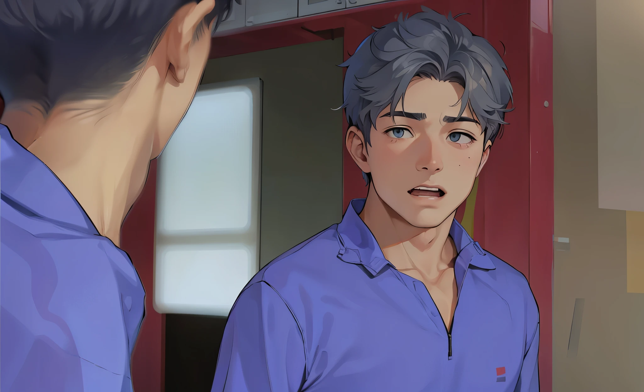 is threatening intimidates someone threatens is annoying cute 16 year old boy gray hair. le hablaa alguien