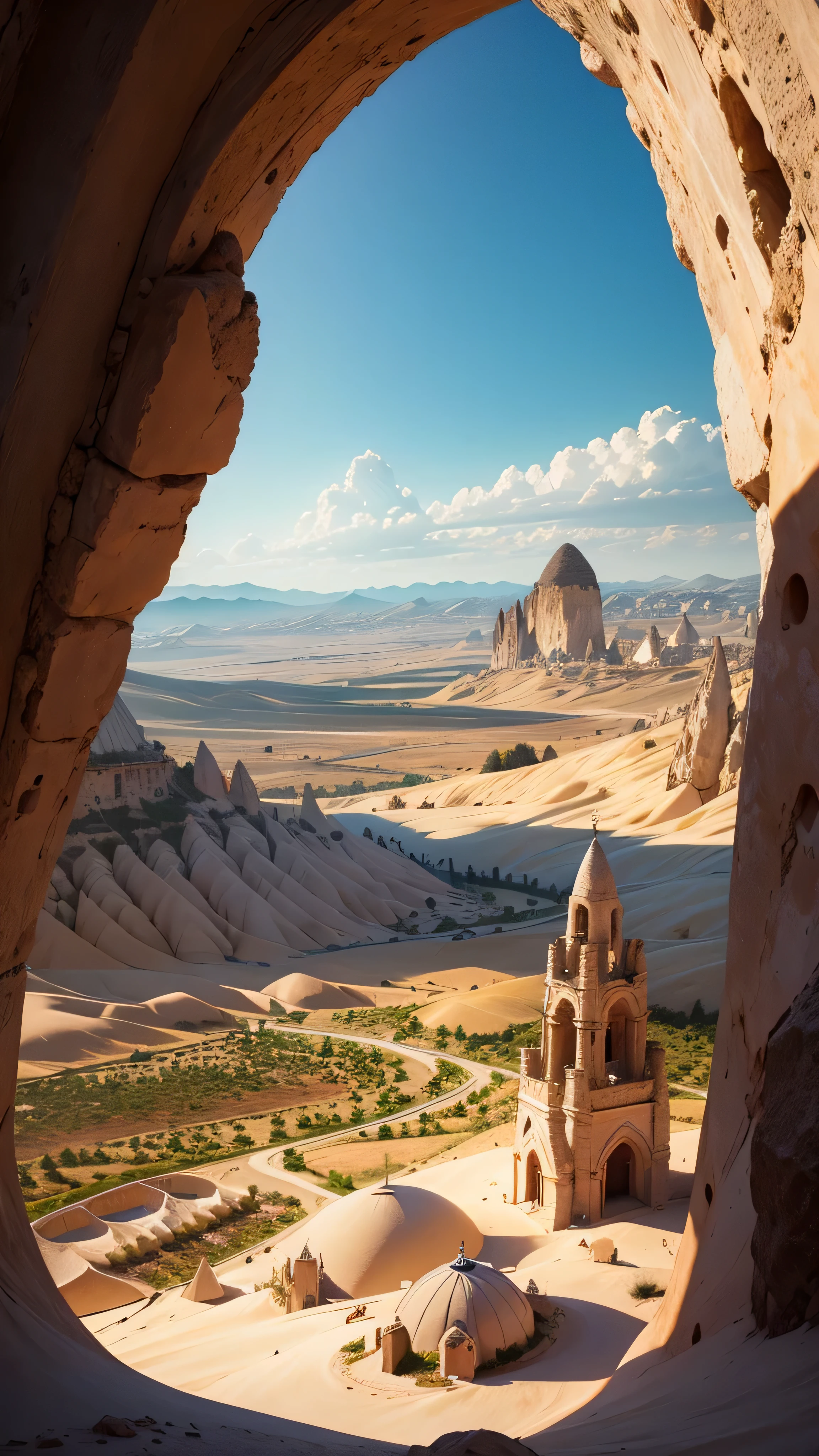 Türkiye's Cappadocia underground sites, 8k, high quality