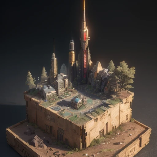 6598年Mars realistic model, (bifurcation, original photo, best quality, masterpiece:1.4),SteampunkCyberpunk6820 City,(CyberpunkMars light:1.3), Mars (related to land),(in a small nature box:1.3),Isometric, small nature, landscape on foundation,landscape,