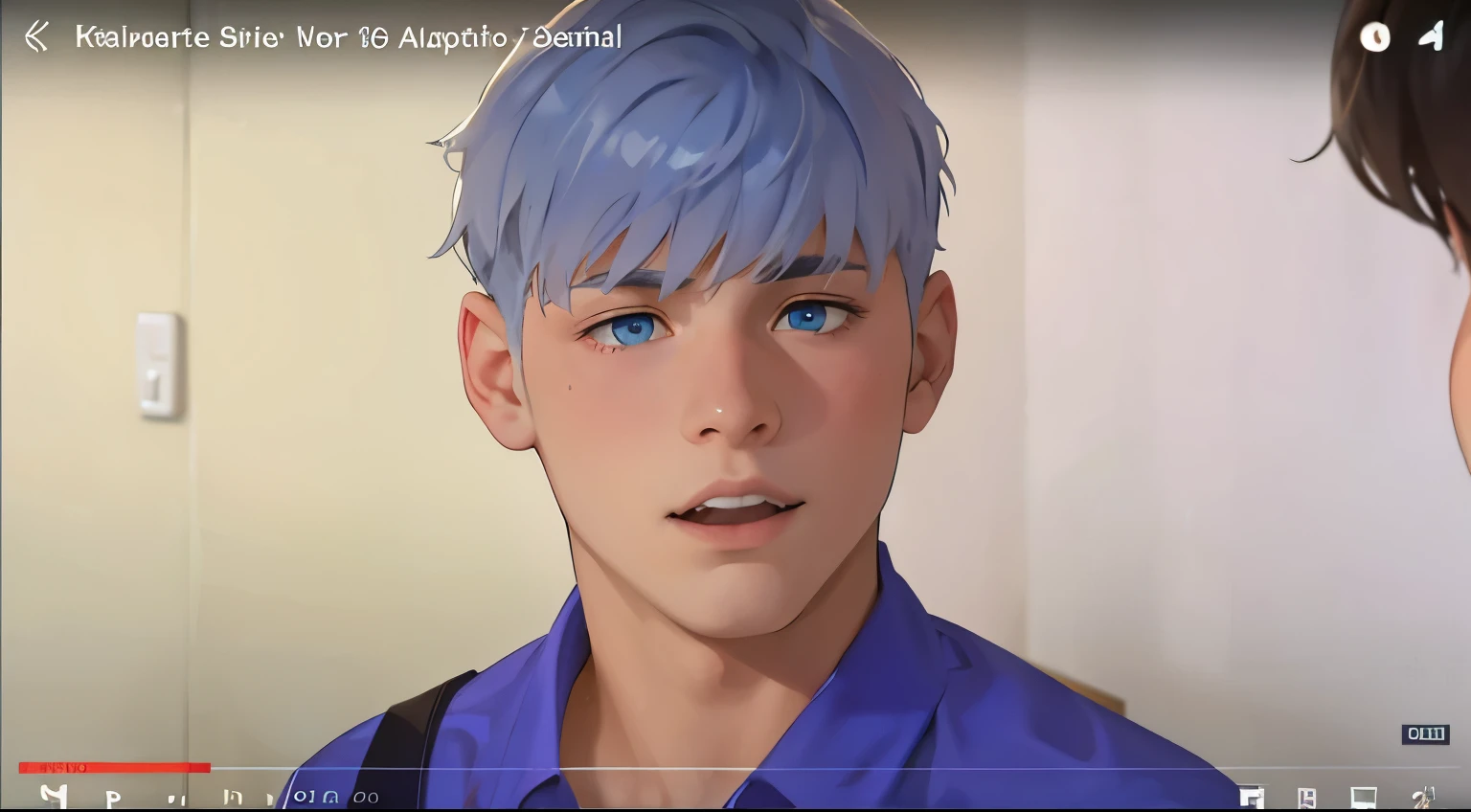 cute 16 year old boy hair color big blue eyes, cabello de color gris esta inseguro nervioso