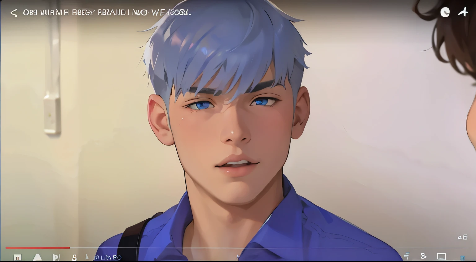 cute 16 year old boy hair color big blue eyes, cabello de color gris esta inseguro nervioso