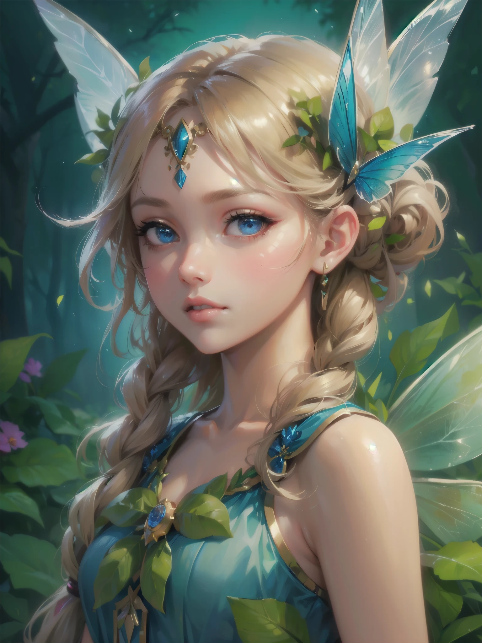high quality,hd,16k,sharp line,1girl,fairy,beautiful hair ,cute face, large breasts ,nice legs,,focus girl,detailed beautiful face,detailed clothes,beautiful eyes,sexy,dynamic angle