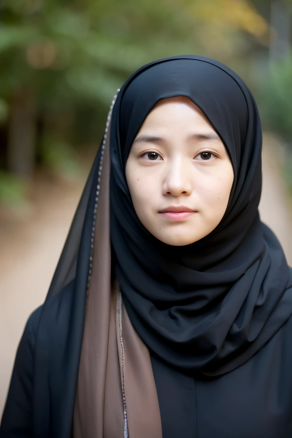 ((best quality)), ((masterpiece)), (detailed), perfect face. 1 father aged 45 years, 1 mother aged 40 years wearing a hijab, 1 son aged 13 years and 1 daughter aged 21 years wearing a hijab.