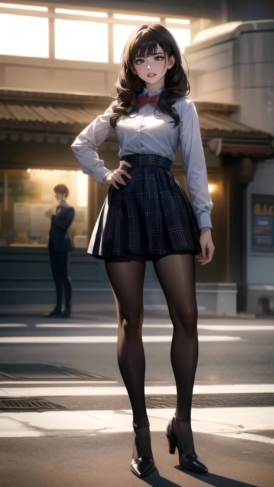 full body,high school girl,(random place),(random pose),(random hairstyle),(Cinematic scene,Highest image quality, Hyperrealism portrait, (8K), Ultra-realistic, Best Quality, High quality, High Definition, high quality texture, high detailing, Beautiful detailed, fine detailed, extremely details CG, Detailed texture, realistic representation of face, masterpiece, presence, Dynamic, Bold)