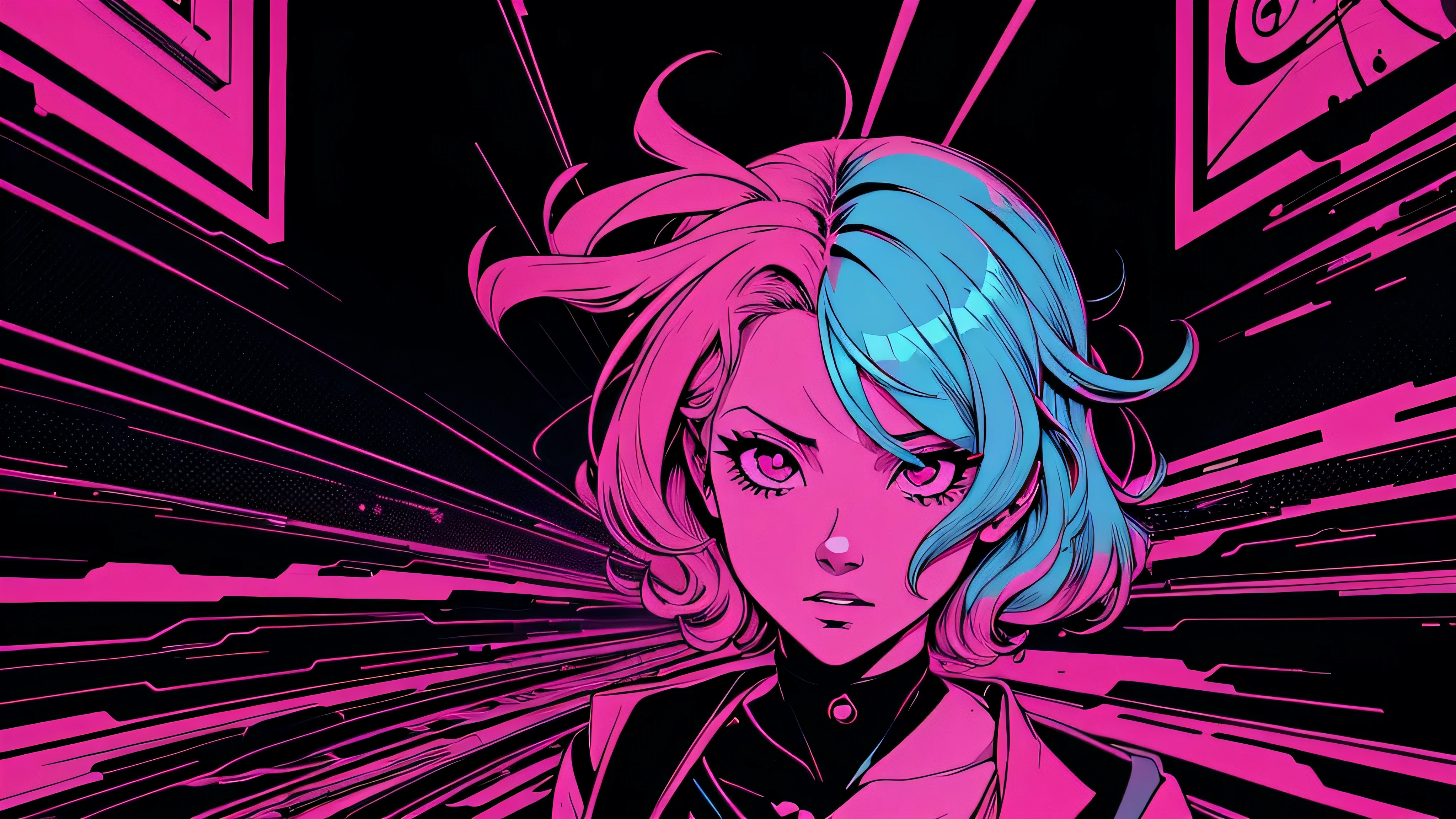 background, Capa do álbum Anime Phonk Brain Sick, musica, ondas sonoras, com cores vermelho e preto neon