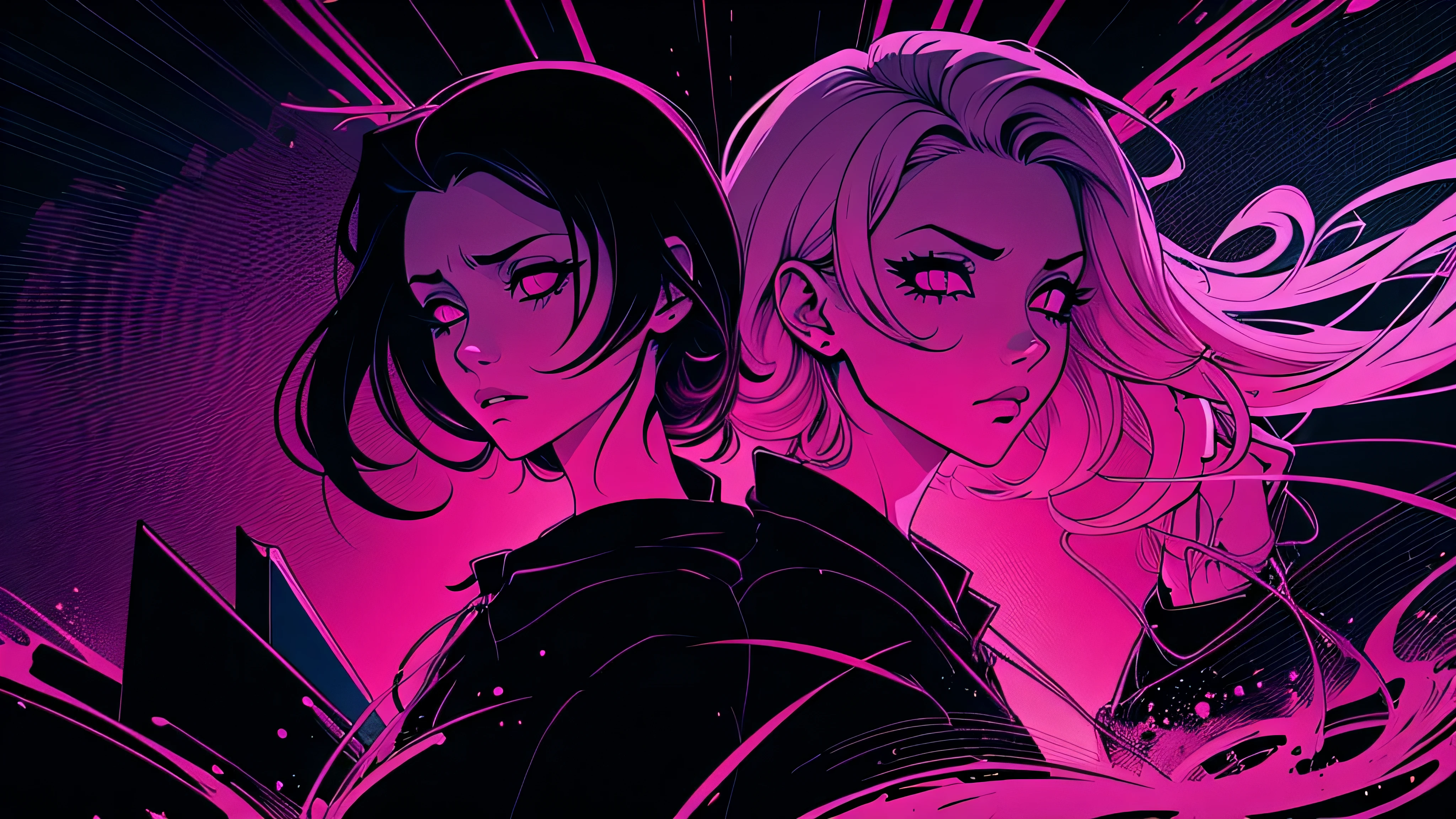 background, Capa do álbum Anime Phonk Brain Sick, musica, ondas sonoras, com cores vermelho e preto neon