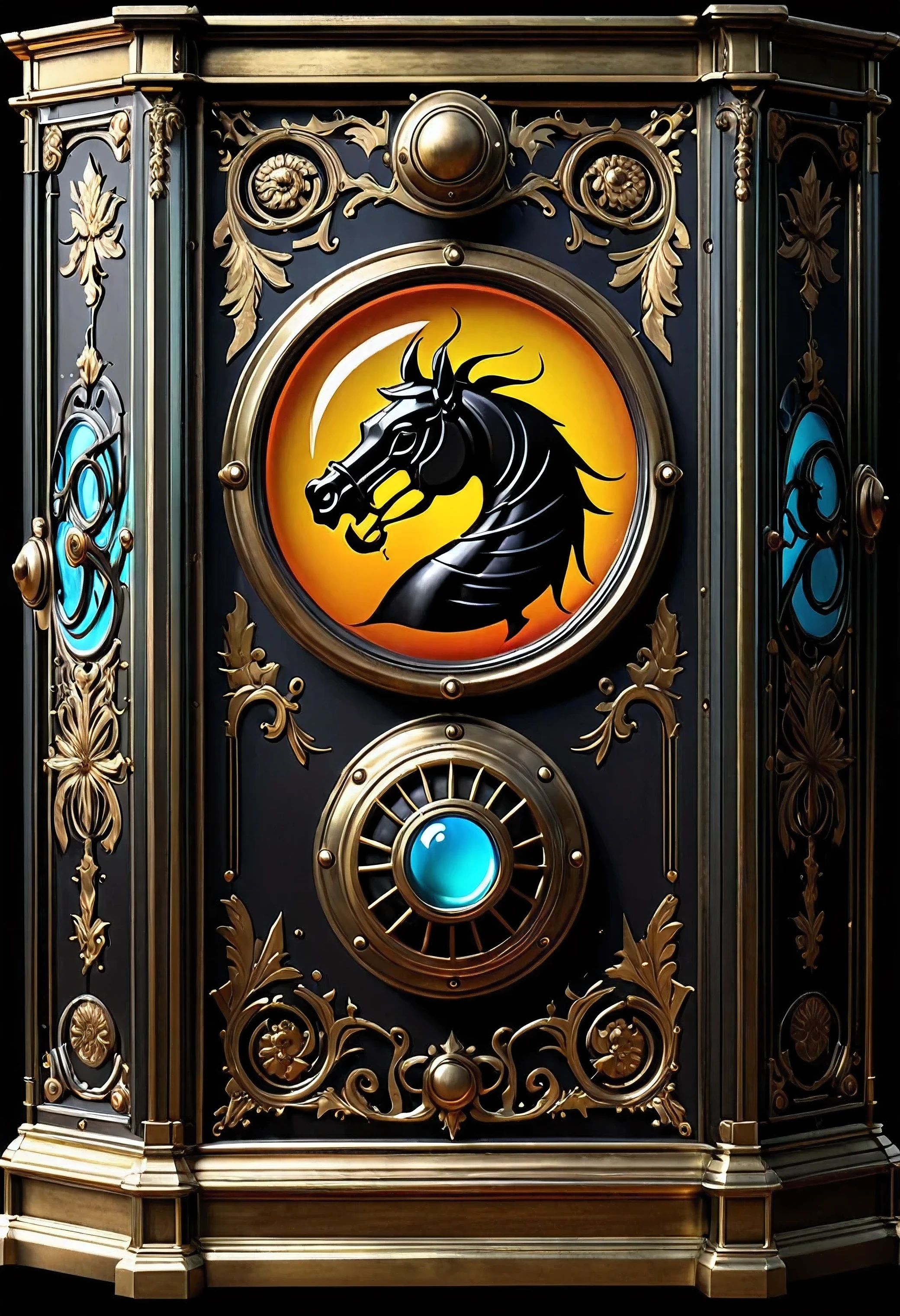 (best quality,4k,high resolution,chef-d'artwork:1.2),Ultra-detailed,Realistic:1.37,Jeu d'arcade Mortal Kombat,machine steampunk,1800s England,gameplay holographique,nuage de vapeur,ancien,gravures,Brass details,ornate design,engrenages et rouages,no mechanics,Effets de fumée et de vapeur,Retro technology,des tuyaux de cuivre,panneaux de bois poli,affichage en verre,rideau en satin,Des couleurs vives,action rapide,Poses dynamiques,energy movements,Detailed characters,arts martiaux puissants,Batailles sanglantes,bataille d'arène,electrifying atmosphere,Un gameplay exaltant,mysterious background,magic lighting,Ambiance brumeuse,ombres dramatiques,orbes d'bright energy